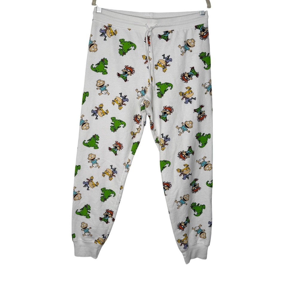 Nickelodeon Rugrats Sweatpants Juniors L White Joggers All Over Print Comfy